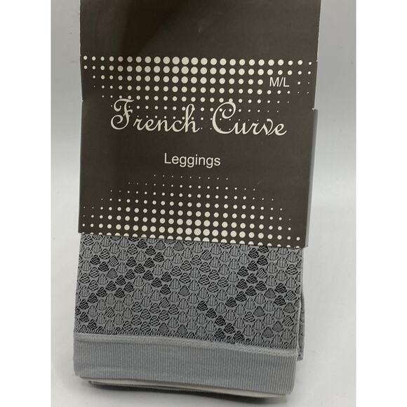 FRENCH CURVE Women's Gray Printed Stretch Pull-on Lightweight Leggings SZ M/L - Picture 7 of 9